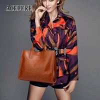 Large Leather Tote Bag for Women - Casual Shoulder Trunk Style thumbnail