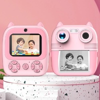 Instant Print Camera with Dual Lens - 2.8 Screen for Kids Blue - Pink + 32G Card thumbnail