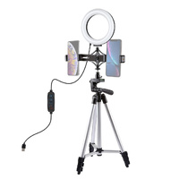 Live Broadcast Dual Phone Bracket & 6.2 Inch Led Ring Light Kit with Tripod Mount thumbnail