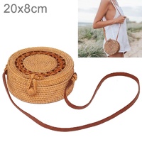 Handmade Sunflower Rattan Bag Vintage Art Beach Diagonal Bag 20X20X8Cm thumbnail