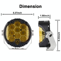5 Inch Dc12V - 30V 5000Lm 6500K 50W Car Led Light On Three Sides Headlight For Jeep Wrangler Gold Light thumbnail