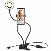 Selfie Ring Light with Phone Holder and Lazy Bracket - Perfect for Live Streaming and Broadcasts thumbnail