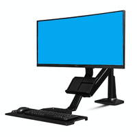 Ergonomic 19-27 Inch Monitor Holder with Foldable Keyboard Tray Full Motion Sit-stand Workstation thumbnail