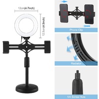 Horizontal Dual Phone Brackets Desktop Ring Light Kit - 4.7 Inch thumbnail