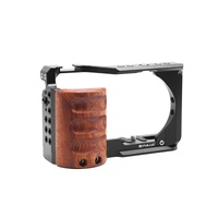 Sony Zv-E10 Camera Cage With Wood Handle And Metal Stabilizer Rig thumbnail