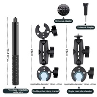Adjustable Dual-head Handlebar Mount for Motorcycle Selfie Stick thumbnail
