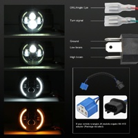 7 Inch H4 / H13 Dc 9V - 30V 3000Lm 3000K - 6000K 25W Car Round Shape Led Headlight Lamps For Jeep Wrangler With Angel Eye White Light thumbnail