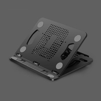 Adjustable Laptop Cooling Stand - Foldable Design - Black thumbnail
