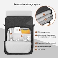 13 Inch Vertical Laptop Bag - Handheld Shoulder Crossbody - Light Gray thumbnail