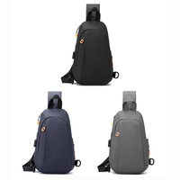 Waterproof Sports Chest Bag One Shoulder Diagonal Bag Black thumbnail