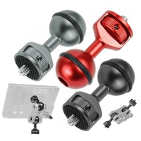 Universal 2.5cm Ball Head Clip for Action and Underwater Cameras - Red thumbnail