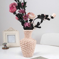 Versatile Plastic Vase for Fresh and Dried Floral Arrangements - Pink thumbnail