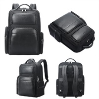Large-capacity Business Laptop Backpack with Usb & Type-c Port - First-layer Cowhide Black thumbnail