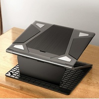 Portable Laptop Stand - Adjustable Height Foldable Heat Dissipation - Elegant Black thumbnail
