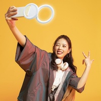 Clip-on Half-ring Fill Light for 10cm Mobile Phones - Pink thumbnail
