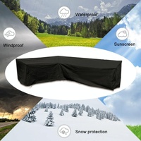 215x215x87cm Black Outdoor Corner Sofa Table Cover for Garden Furniture thumbnail