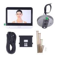 4.3 Inch Colour Screen Graffiti Hidden 1080P Wifi Smart Cat Eye Video Doorbell - Black thumbnail