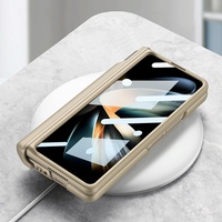 Samsung Galaxy z Fold 4 Shockproof Magnetic Fold Case with Wrist Strap - Gold thumbnail