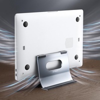 Grey H-type Alloy Laptop Storage Rack - Automatic Gravity thumbnail