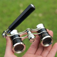 Chrome Double Cylinder Telescope with Handle - 3 x 25 Lady - Wine Red thumbnail