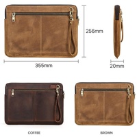 14.2 Inch Leather Laptop Sleeve for Macbook Pro - Black - Brown thumbnail