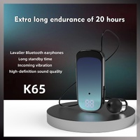 K65 Wireless Business Earbuds - Retractable Cable - Black thumbnail