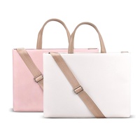 13.3 Inch Lightweight Laptop Bag with Detachable Strap - Pink thumbnail