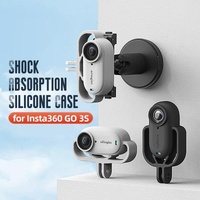 Shock-absorbing Silicone Cover for Insta360 Go 3s Camera - Black - Horizontal Gray thumbnail