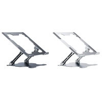 Foldable Laptop Stand - Hollow Design Heat-dissipating Flat Desktop - Deep Space Gray thumbnail
