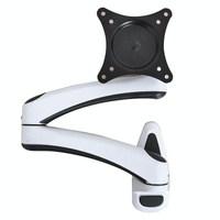 White Dual-section Telescopic Monitor Stand - Wall-mounted thumbnail