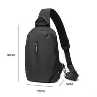 Adjustable Oxford Chest Bag For Men With Glasses Hang Belt Black thumbnail