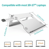 Foldable Laptop Stand - Aluminum Alloy Silver thumbnail