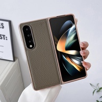 Star Series Nano Electroplating Pu Case for Samsung Galaxy z Fold 4 - Elephant Grey thumbnail