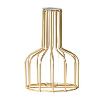 Black Wrought Iron Hydroponic Glass Flower Decoration - no Fake Flowers - Gold thumbnail