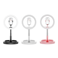 11 Inch Beauty Selfie Light With Desktop Bracket For Live Broadcast And Floor Use - Black thumbnail
