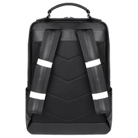 Men Black Cowhide Leather Backpack for Casual Business with Laptop Compartment thumbnail