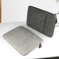Waterproof Double Layer Laptop Liner Bag - Fits 14.1-15.4 Inches - Light Gray thumbnail
