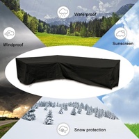 Waterproof Outdoor Corner Sofa Cover - 286x222x82cm - Black thumbnail
