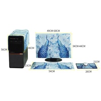 Universal 3-in-1 Desktop Pc Dust Cover - Fits 23-24 Inch Screens - Flamingo thumbnail