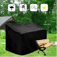 Waterproof Outdoor Bench Cover - Fits 4 Seats - 190x66x89cm - Black / Silver thumbnail