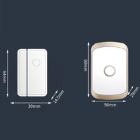 Smart Wireless Doorbell Alarm With 3 Split Type Door Sensors - Gold thumbnail