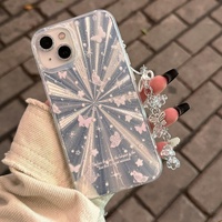 Double Layer Acrylic Tpu Shockproof Phone Case with Fireworks Butterfly Pattern and Star Butterfly Design for Iphone 15 thumbnail