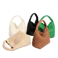 Apricot Hand Woven 2-in-1 Shoulder Bag - Brown thumbnail