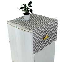 Kitchen Refrigerator and Washing Machine Dustproof Cover - 55x130cm - Gray Triangle thumbnail