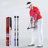 Adjustable Golf Swing Trainer for Beginners - Foldable & Corrective - Blue thumbnail