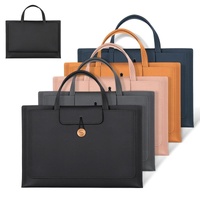 Portable Laptop Inner Bag with Elastic Thread Button - Brown thumbnail