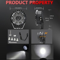 55W 6000Lm / 6000K Off - Road Vehicle Round Work Light - Yellow thumbnail