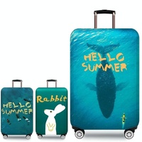Protective Cover for Trolley Luggage - Durable and Dustproof - Large Size - Deep Sea Whale - S thumbnail