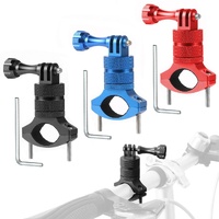 Action Camera Bicycle Mounting Bracket - Aluminum Alloy Clip - Red thumbnail