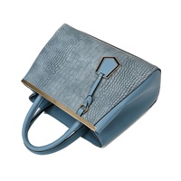 Patchwork Stone Pattern Handbag - Shoulder / Crossbody - Blue thumbnail